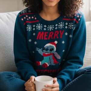 Disney Merry Stitchmas Sweater. Ptp 20” length 26”